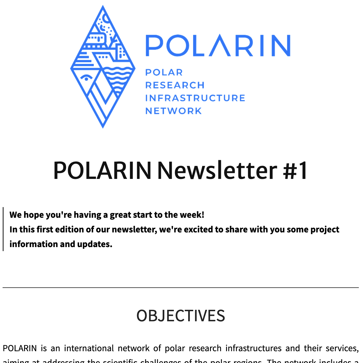 Introducing POLARIN Newsletter #1!