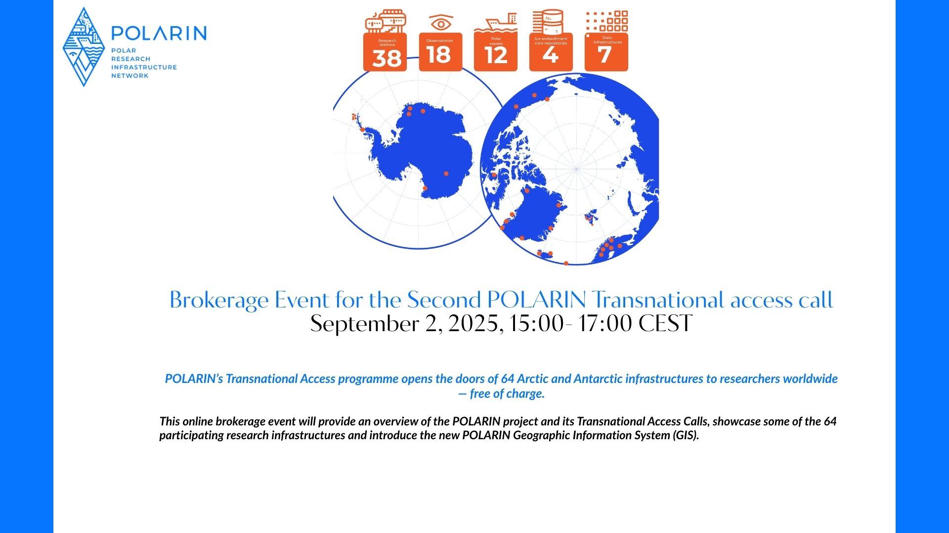 POLARIN Brokerage Event for its 2nd Transnational Access Call to Polar Research Infrastructures: Agenda & Registration Open