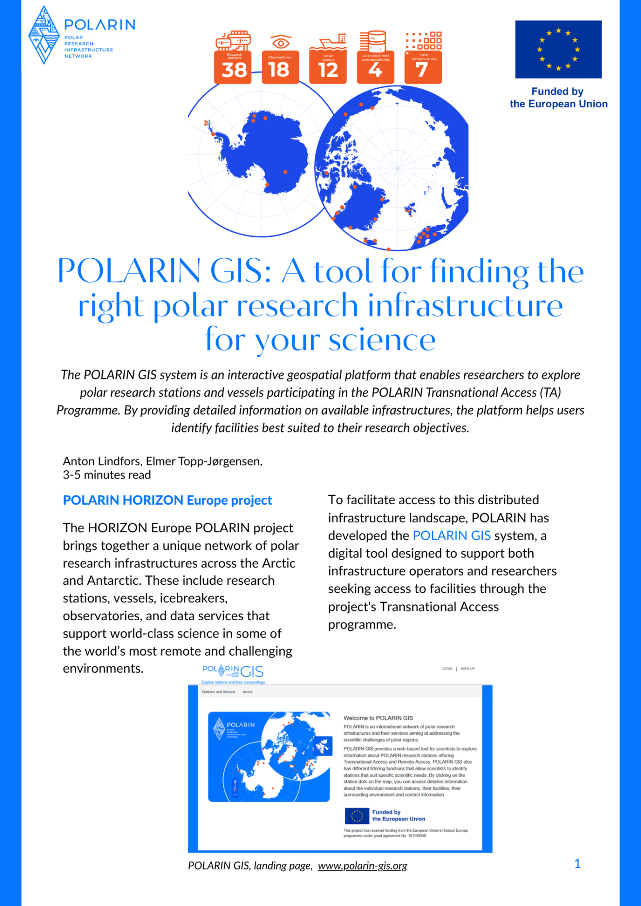 Discover POLARIN GIS: Finding the Right Polar Research Infrastructure for Your Science